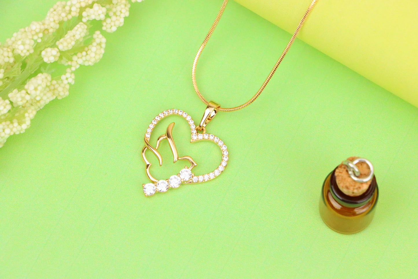 Heart Dove Rose Gold Pendant with Sparkling Stone Detailing, XPPT1295 (2130-1)