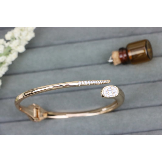 Rose Gold Designer Bangle with Diamond Accents, XPBL0599 (2060-8)