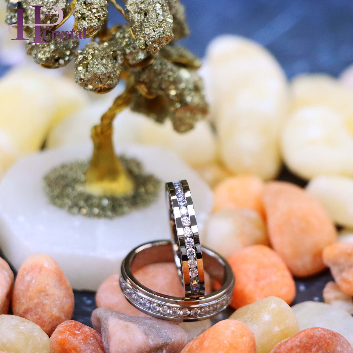 Titanium Full Eternity White CZ Ring – Durable, Hypoallergenic Engagement Band