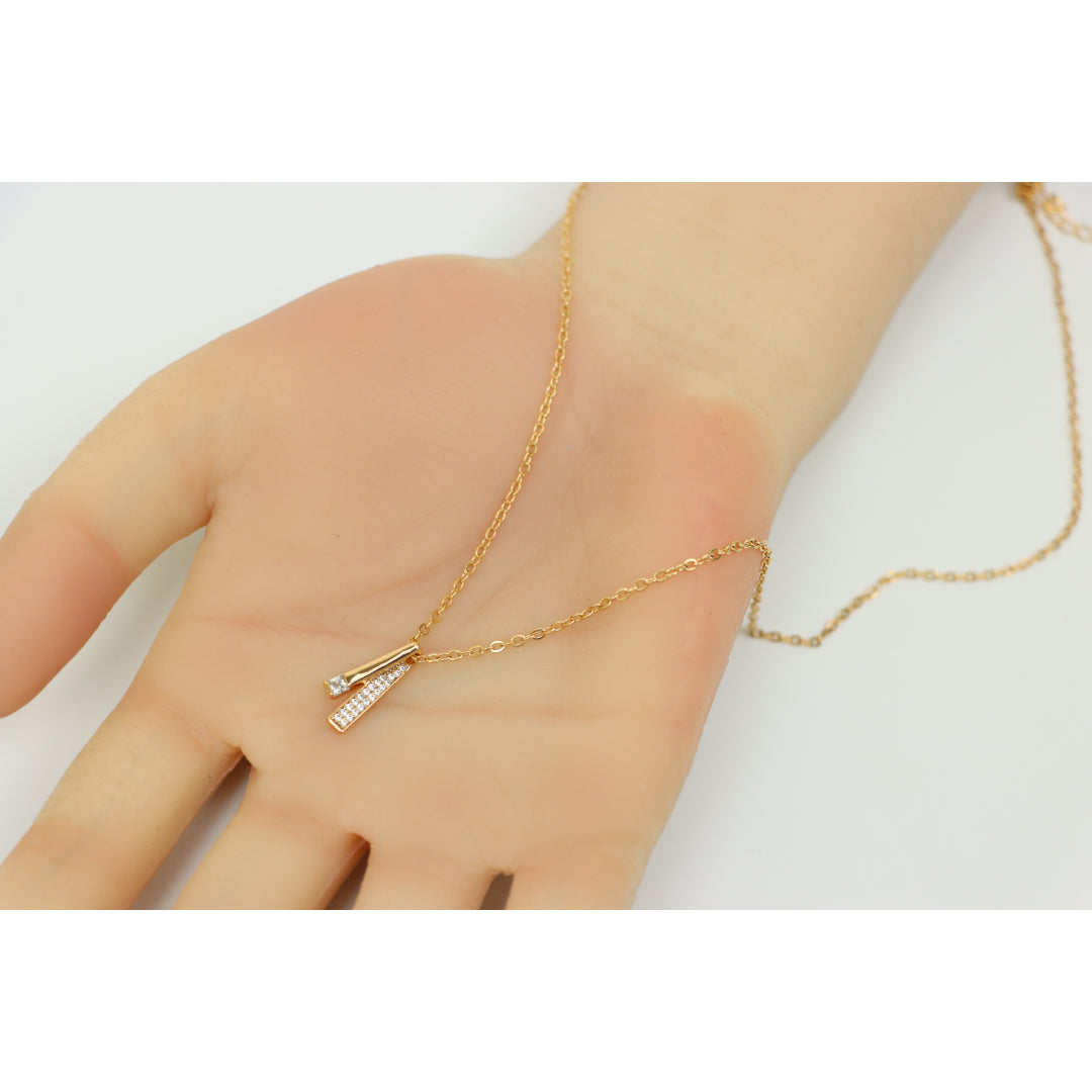 Elegant Rose Gold Plated Necklace w/ CZ Pendant, XPNL0159 (2016-9)