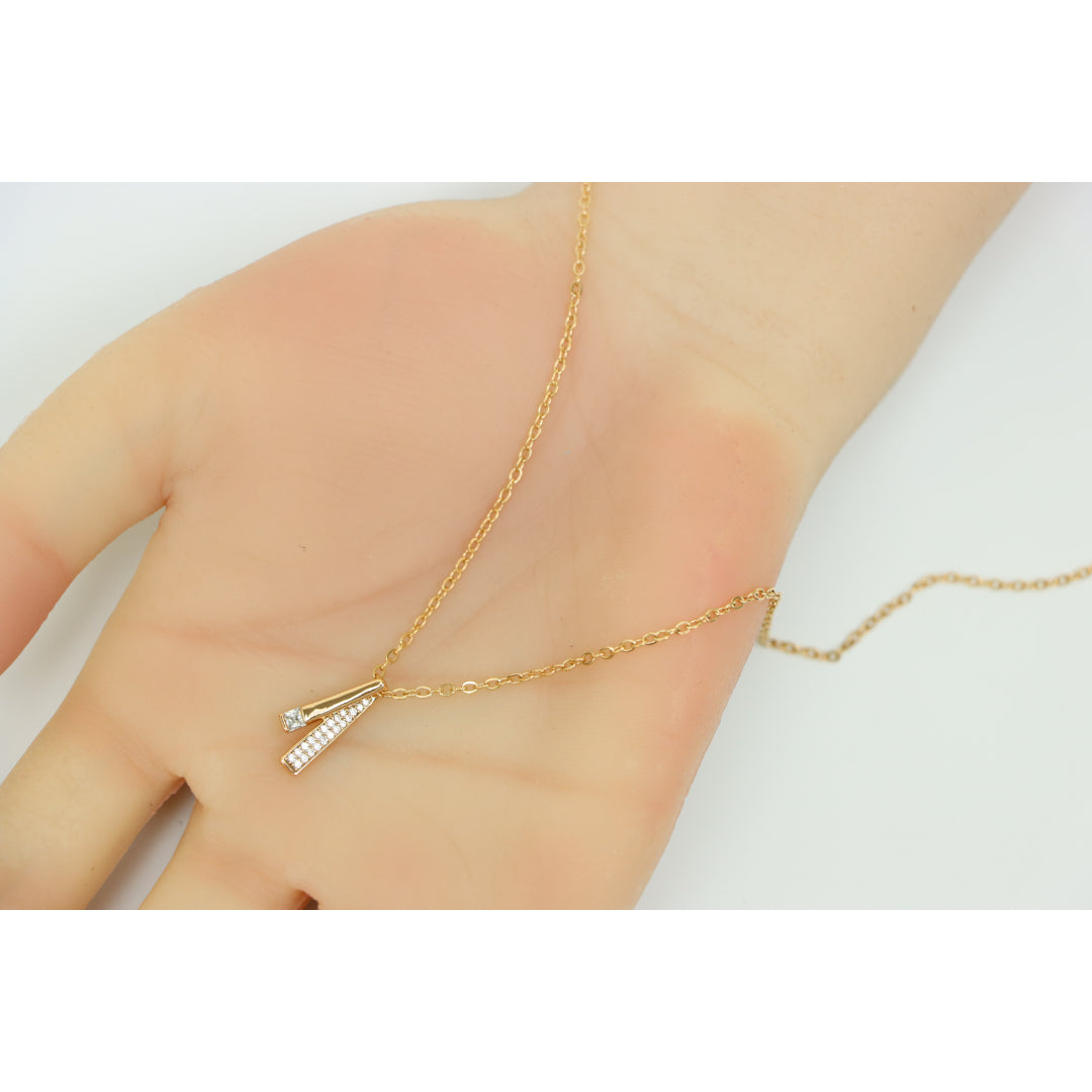 Elegant Rose Gold Plated Necklace w/ CZ Pendant, XPNL0159 (2016-9)