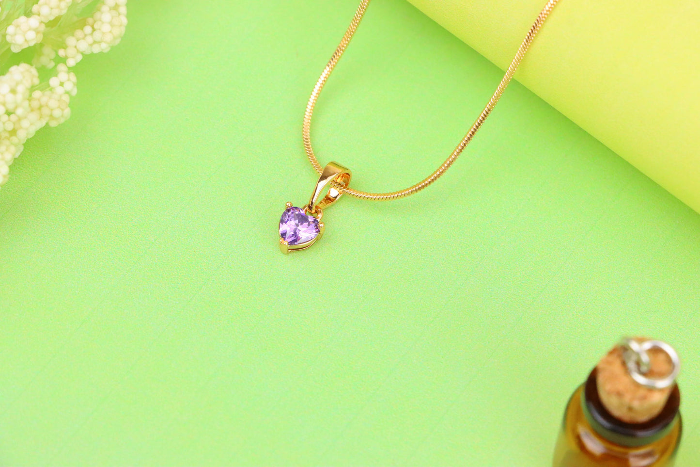 Elegant Heart-Shaped Purple Pendant in Gold, XPPT1304 (2130-8)