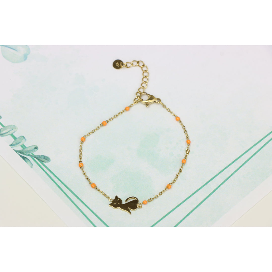 Elegant Yellow Gold Adjustable Bracelet with Sparkling Center Stone, XPBL0609 (2061-8)