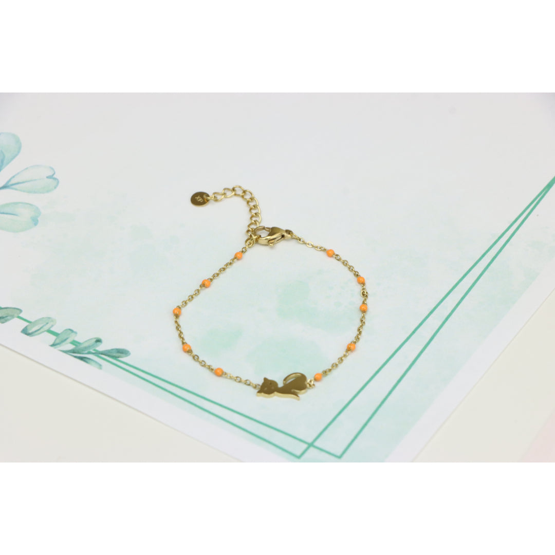 Elegant Yellow Gold Adjustable Bracelet with Sparkling Center Stone, XPBL0609 (2061-8)