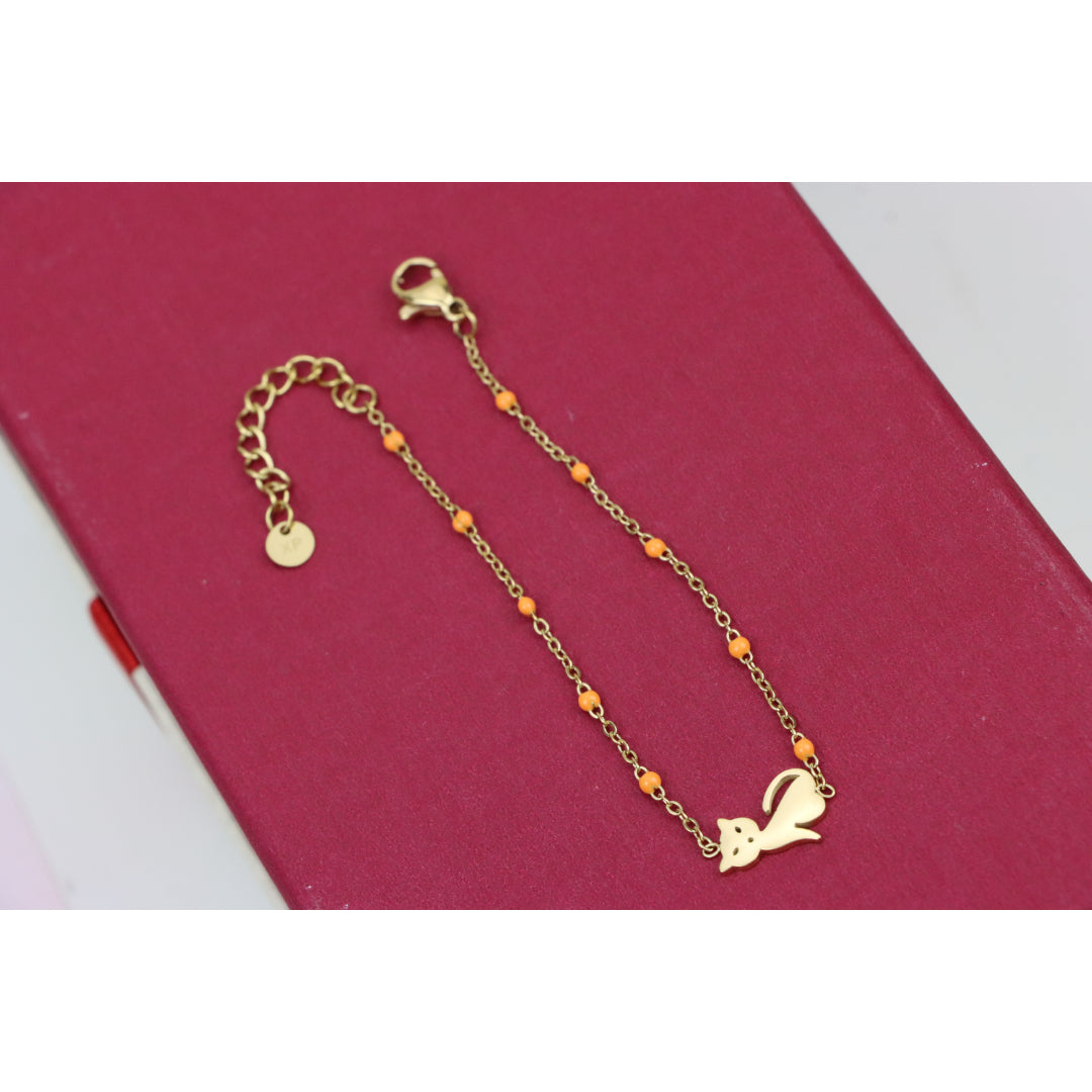 Elegant Yellow Gold Adjustable Bracelet with Sparkling Center Stone, XPBL0609 (2061-8)