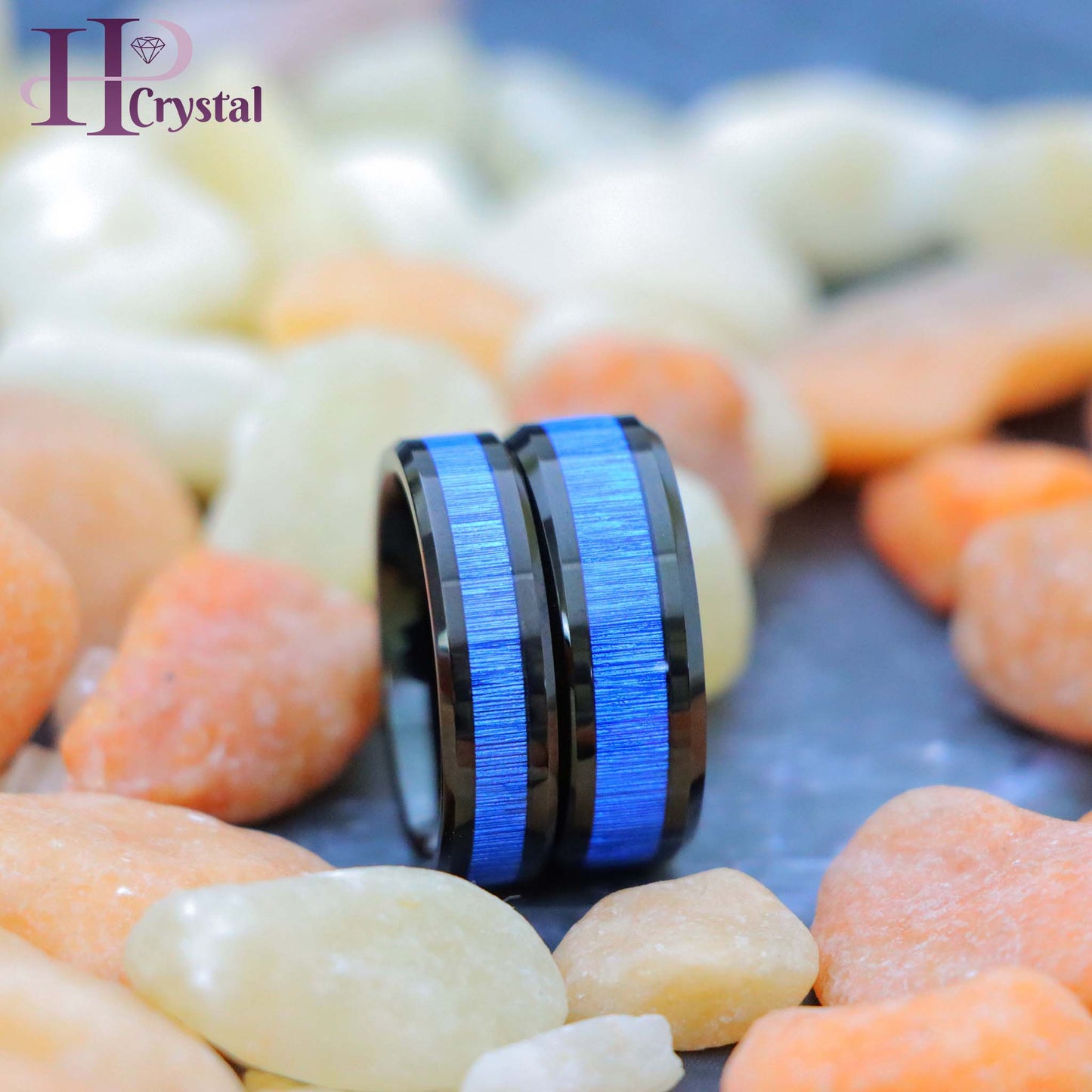 Stylish Black IP Plated Tungsten Ring with Bamboo Fiber Inlay – Men's Jewelry