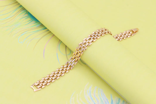 Rose Gold Multi-Link Bracelet with Crystal Accents, XPBL0979 (2098-8)