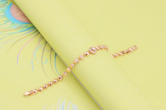 Hexagon Rose Gold Bracelet with Crystal Detail, XPBL0980 (2098-9)