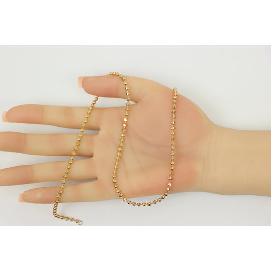 Polished Rose Gold Bead Chain Necklace for Timeless Minimal Style, XPNL0168 (2017-8)