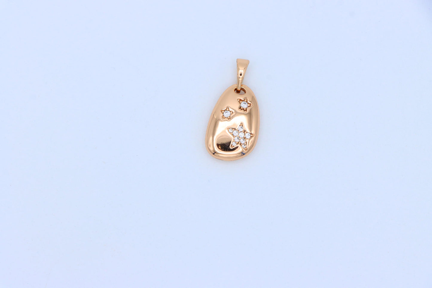 Rose Gold Oval Pendant with Star Design, XPPT1310 (2131-3)