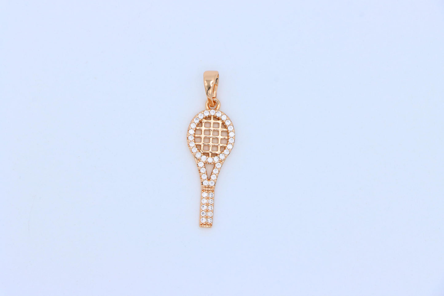 Sparkling Rose Gold Tennis Racket Pendant, XPPT1313 (2131-6)