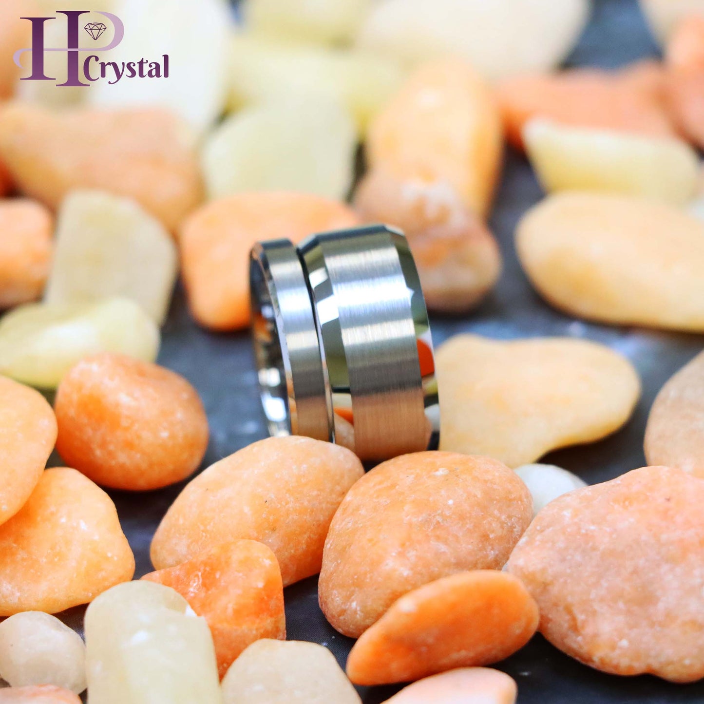 Flat Brushed Center High Polish Beveled Edge Tungsten Ring
