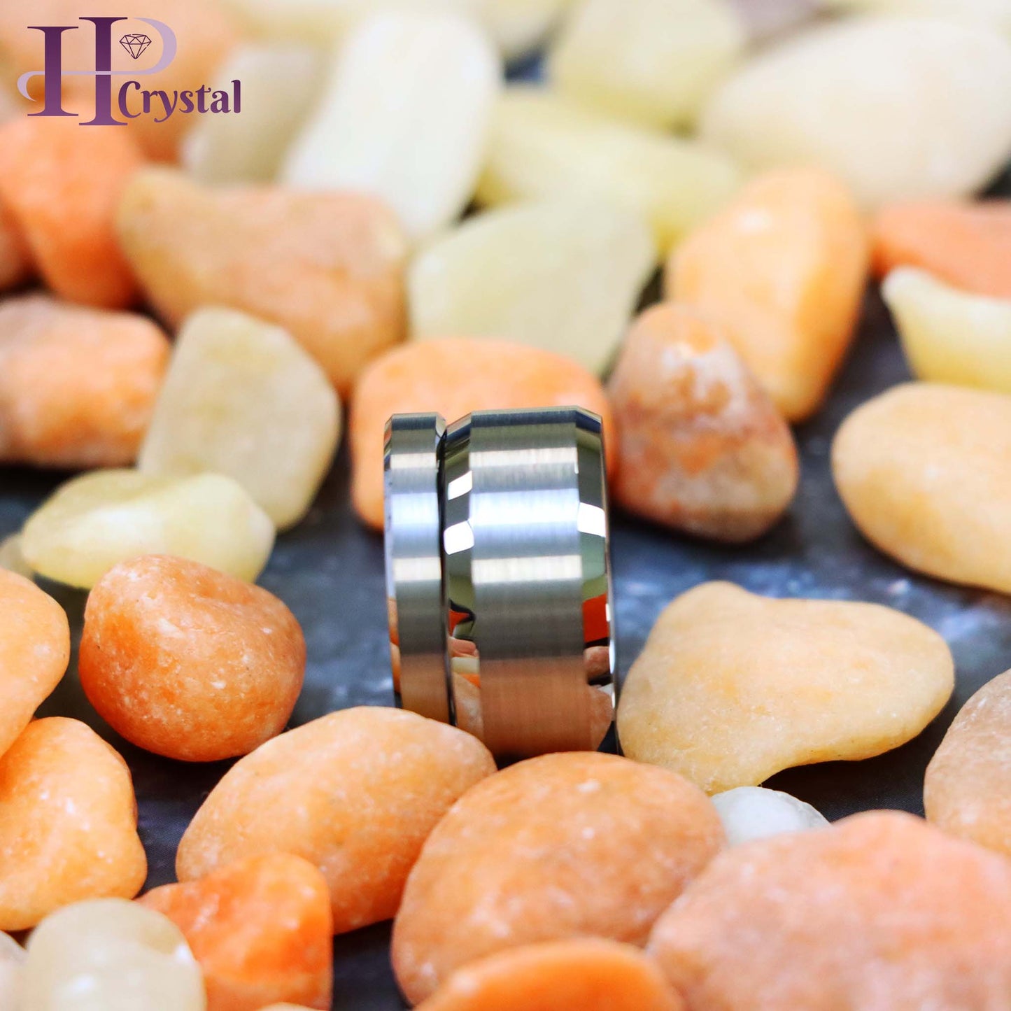 Flat Brushed Center High Polish Beveled Edge Tungsten Ring