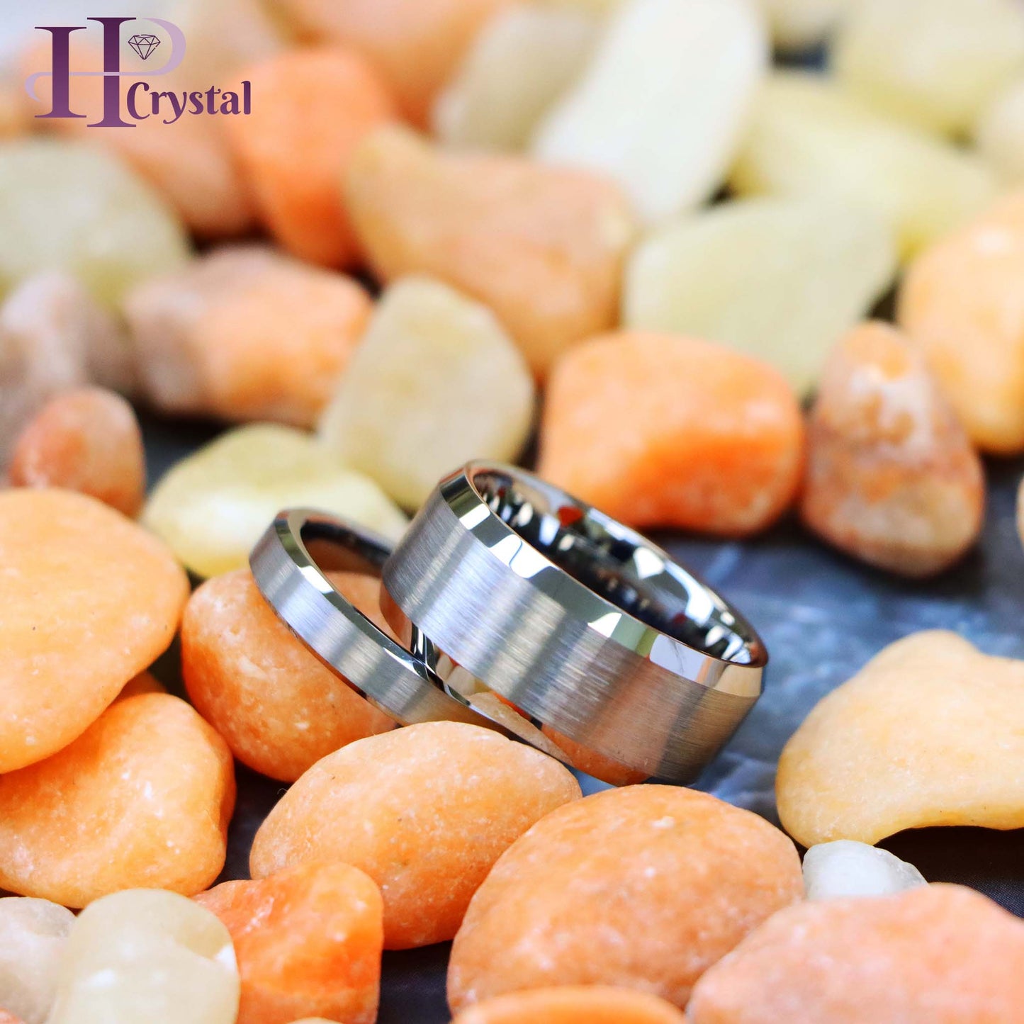 Flat Brushed Center High Polish Beveled Edge Tungsten Ring