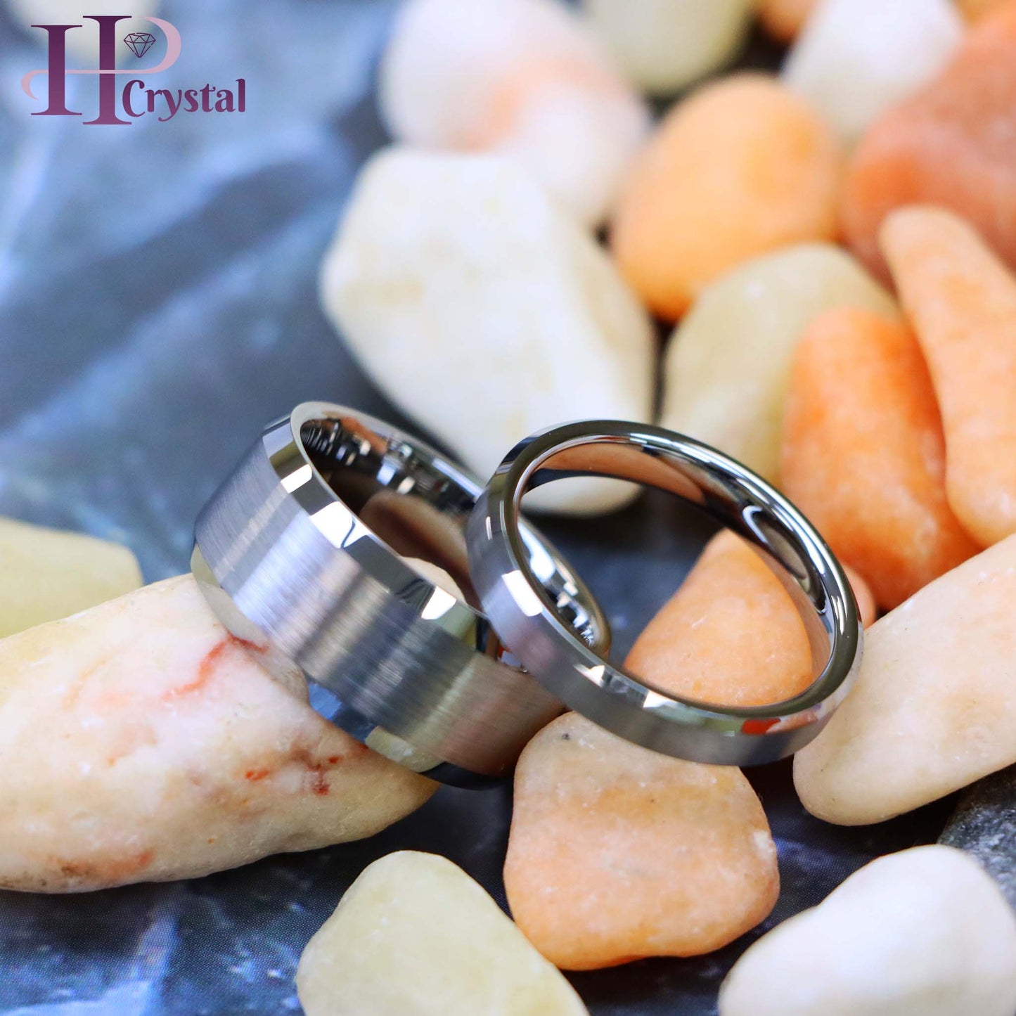 Flat Brushed Center High Polish Beveled Edge Tungsten Ring
