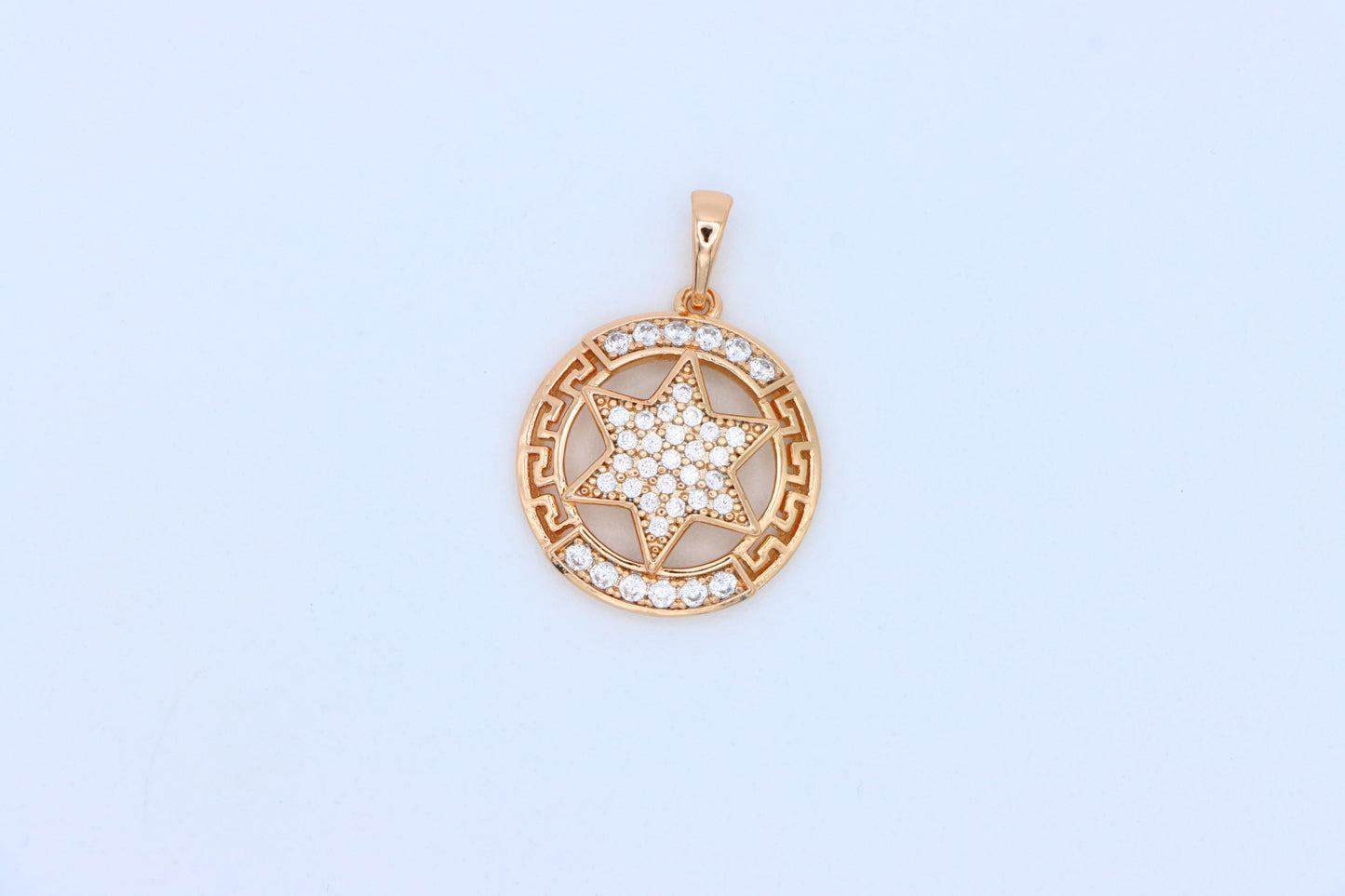Sparkling Starburst Circle Rose Gold Pendant, XPPT1317 (2131-10)