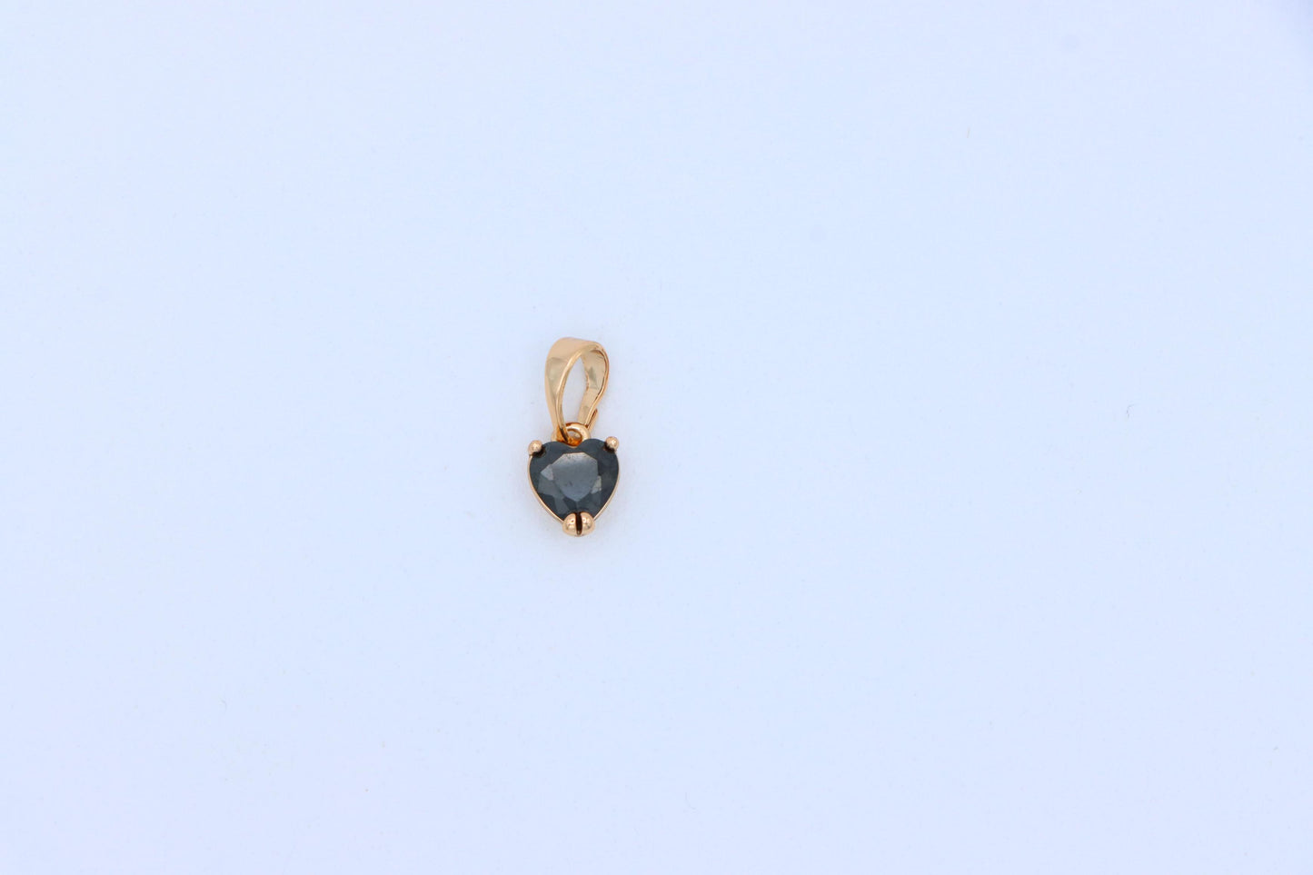 Minimalist Black Heart Pendant in Rose Gold, XPPT1319 (2132-2)