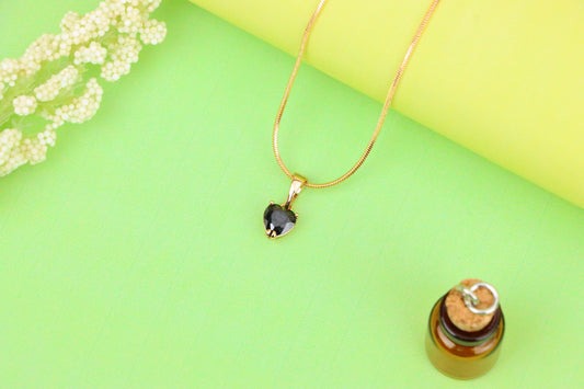 Minimalist Black Heart Pendant in Rose Gold, XPPT1319 (2132-2)