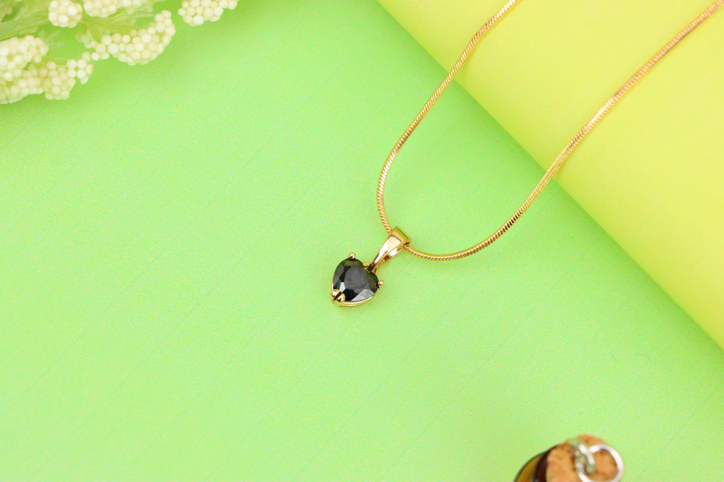Minimalist Black Heart Pendant in Rose Gold, XPPT1319 (2132-2)