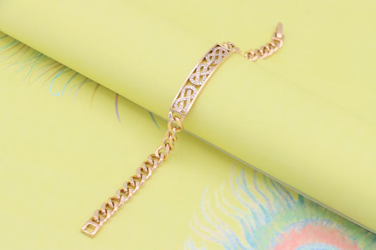 Rose Gold Bracelet with Interwoven CZ Design, XPBL0990 (2099-9)