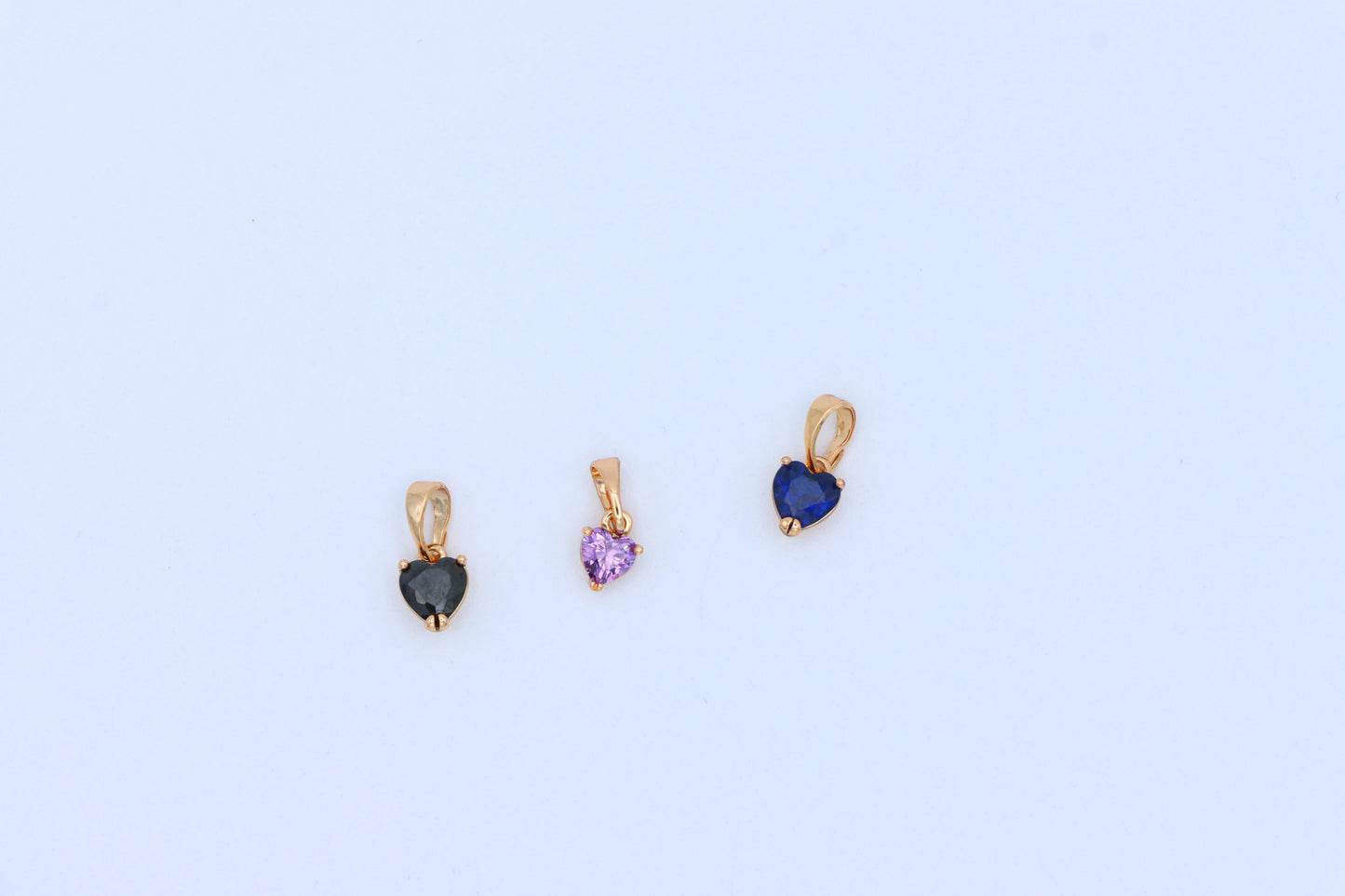 Heart-Shaped Dark Blue Pendant with Rose Gold Finish, XPPT1321 (2132-2)
