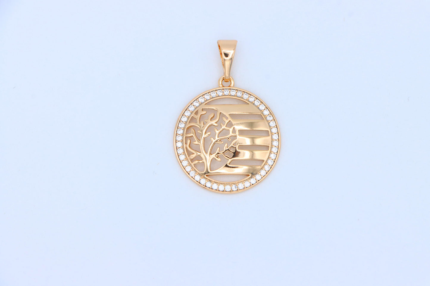 Tree of Life Circle Pendant in Rose Gold, XPPT1322 (2132-3)