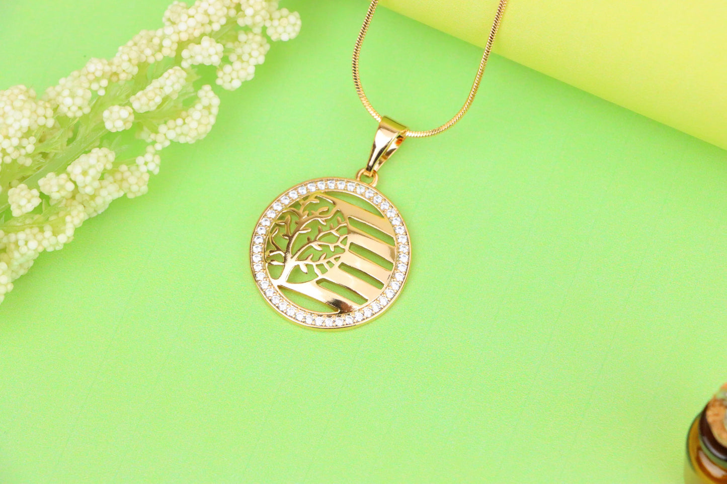 Tree of Life Circle Pendant in Rose Gold, XPPT1322 (2132-3)