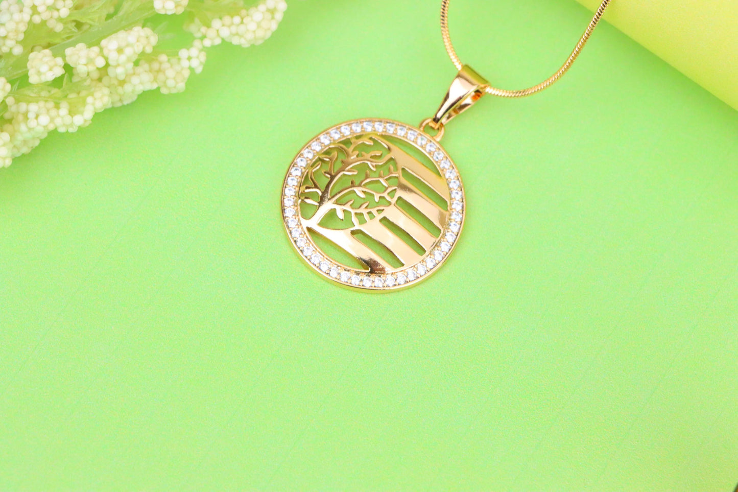 Tree of Life Circle Pendant in Rose Gold, XPPT1322 (2132-3)