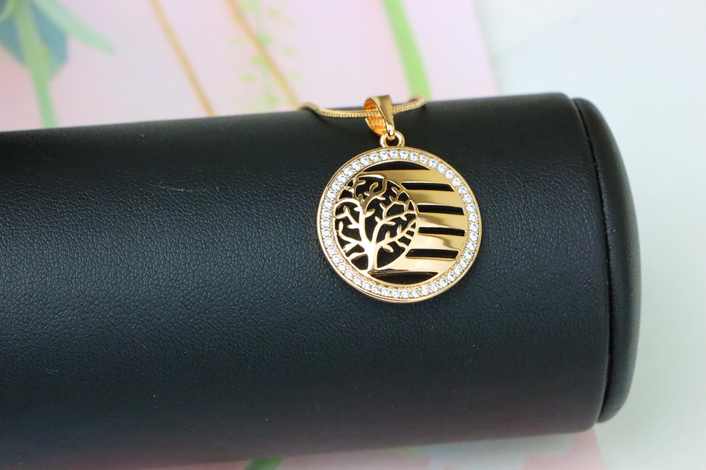 Tree of Life Circle Pendant in Rose Gold, XPPT1322 (2132-3)