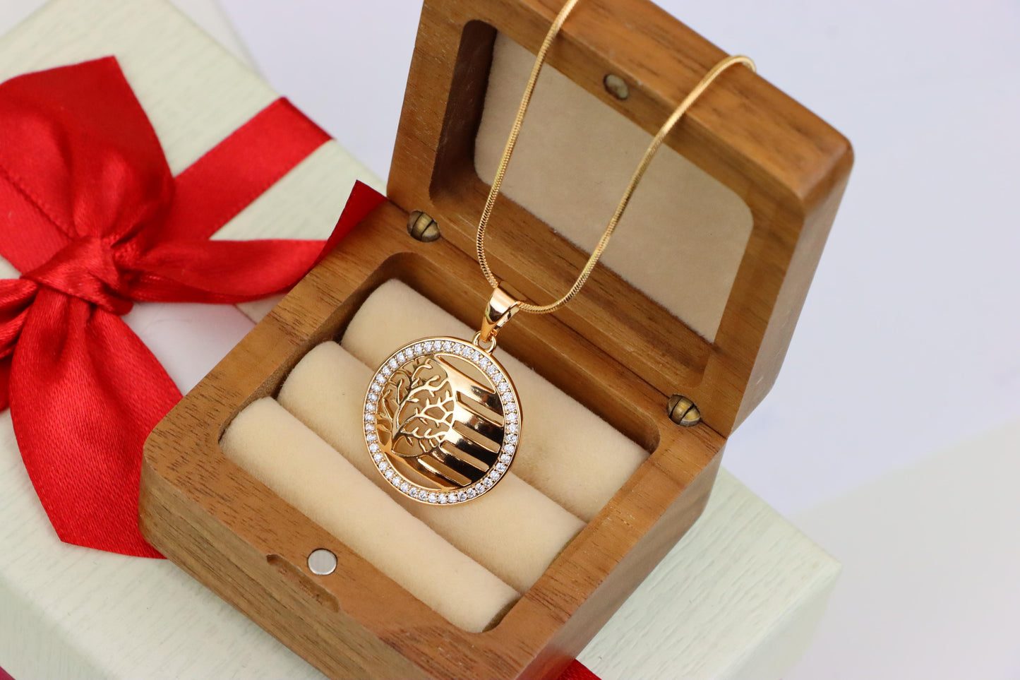 Tree of Life Circle Pendant in Rose Gold, XPPT1322 (2132-3)