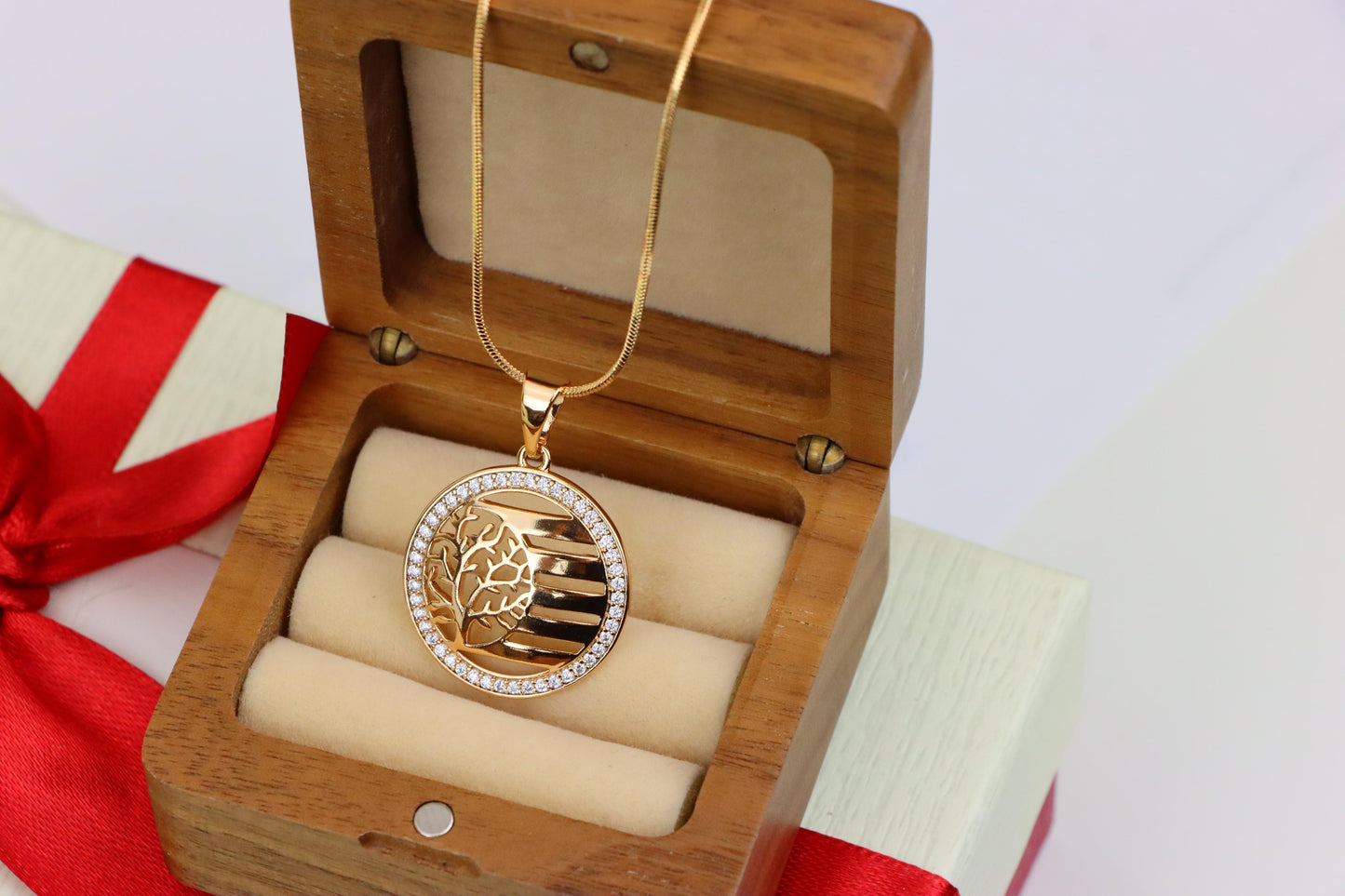 Tree of Life Circle Pendant in Rose Gold, XPPT1322 (2132-3)