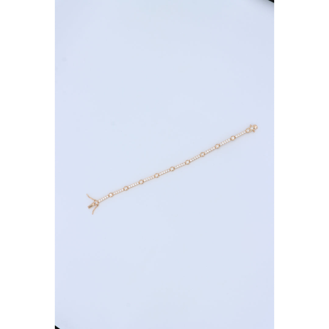 Elegant Rose Gold Bracelet with Sparkling Stones, XPBL0631 (2063-10)