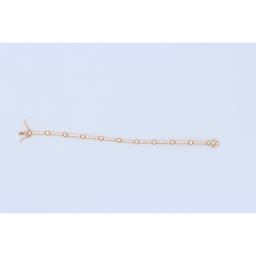 Elegant Rose Gold Bracelet with Sparkling Stones, XPBL0631 (2063-10)