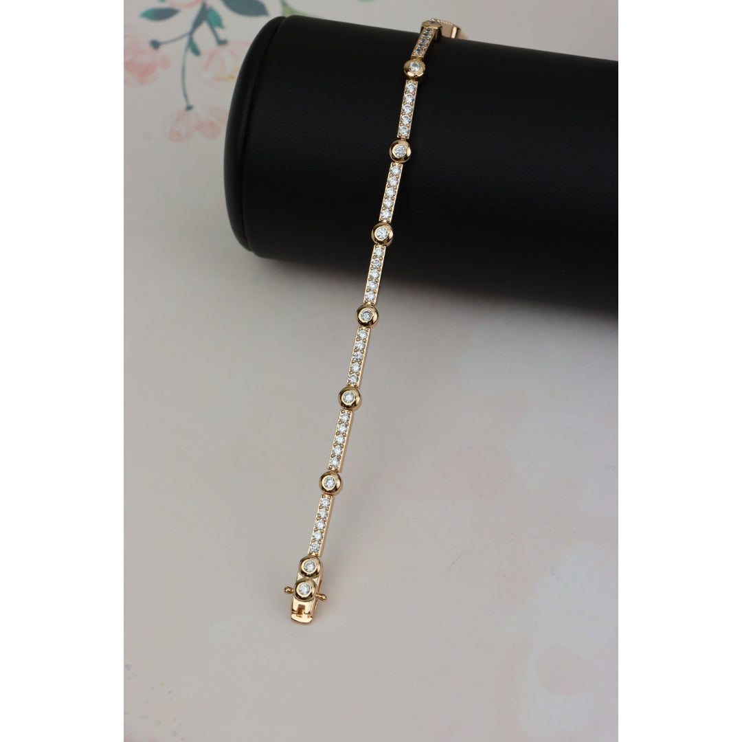 Elegant Rose Gold Bracelet with Sparkling Stones, XPBL0631 (2063-10)