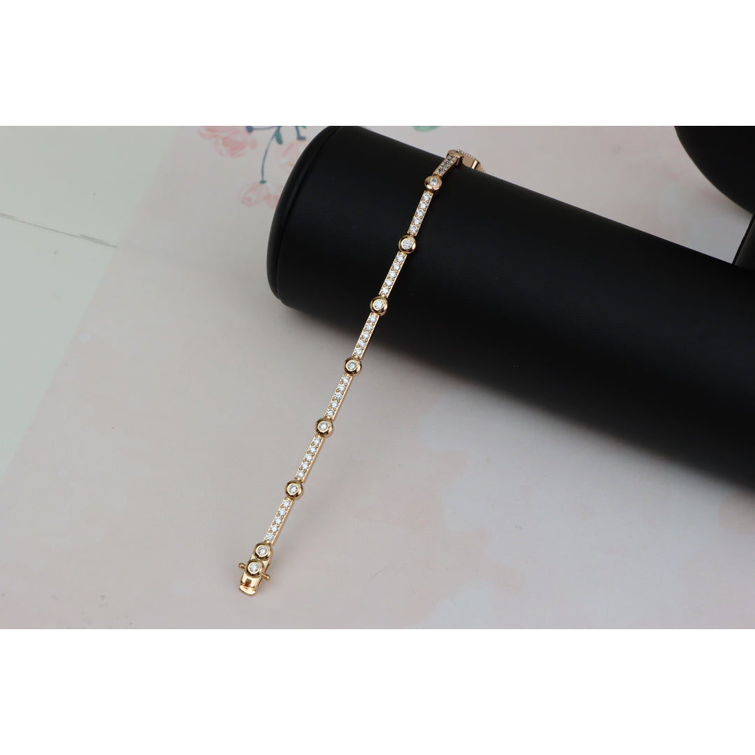 Elegant Rose Gold Bracelet with Sparkling Stones, XPBL0631 (2063-10)