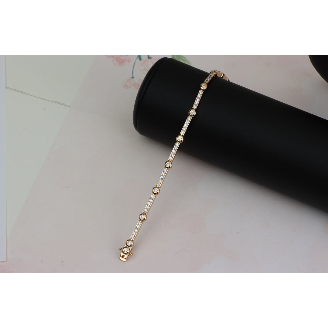 Elegant Rose Gold Bracelet with Sparkling Stones, XPBL0631 (2063-10)