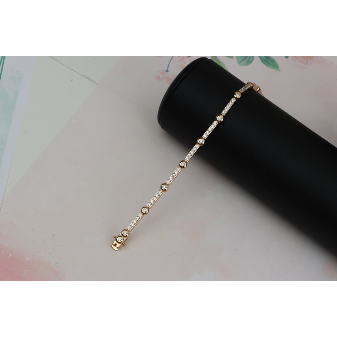 Elegant Rose Gold Bracelet with Sparkling Stones, XPBL0631 (2063-10)