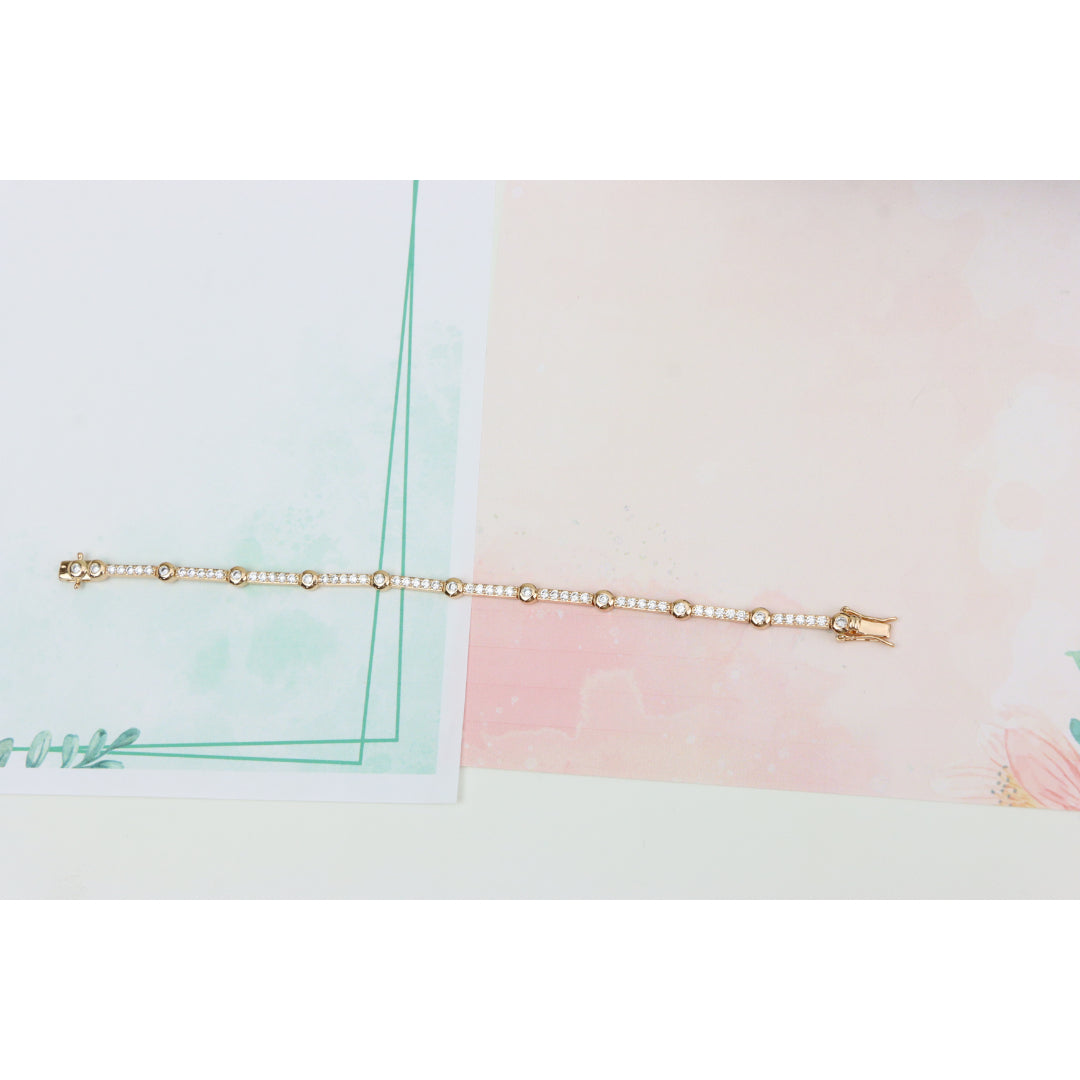Elegant Rose Gold Bracelet with Sparkling Stones, XPBL0631 (2063-10)