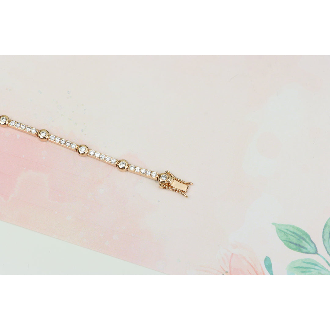 Elegant Rose Gold Bracelet with Sparkling Stones, XPBL0631 (2063-10)