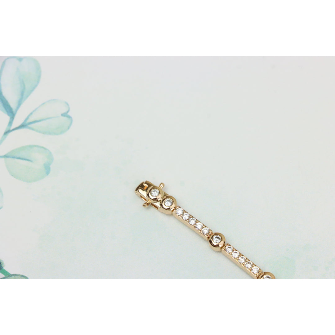 Elegant Rose Gold Bracelet with Sparkling Stones, XPBL0631 (2063-10)