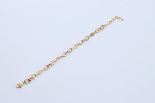 Delicate Rose Gold Bracelet with Textured Links, XPBL0995 (2100-4)