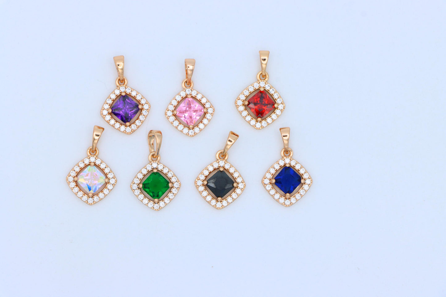 Elegant Black Square Pendant with Gold Plated Halo Design – Classy Look, XPPT1795 (2153-1)