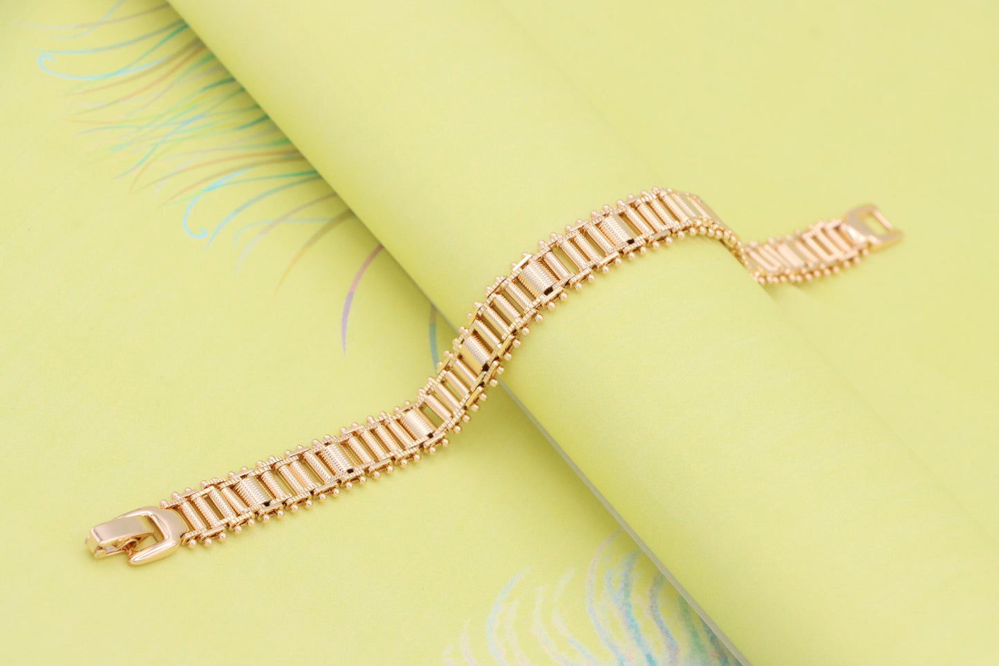 Bold Textured Rose Gold Bracelet in Brass, XPBL1000 (2100-9)