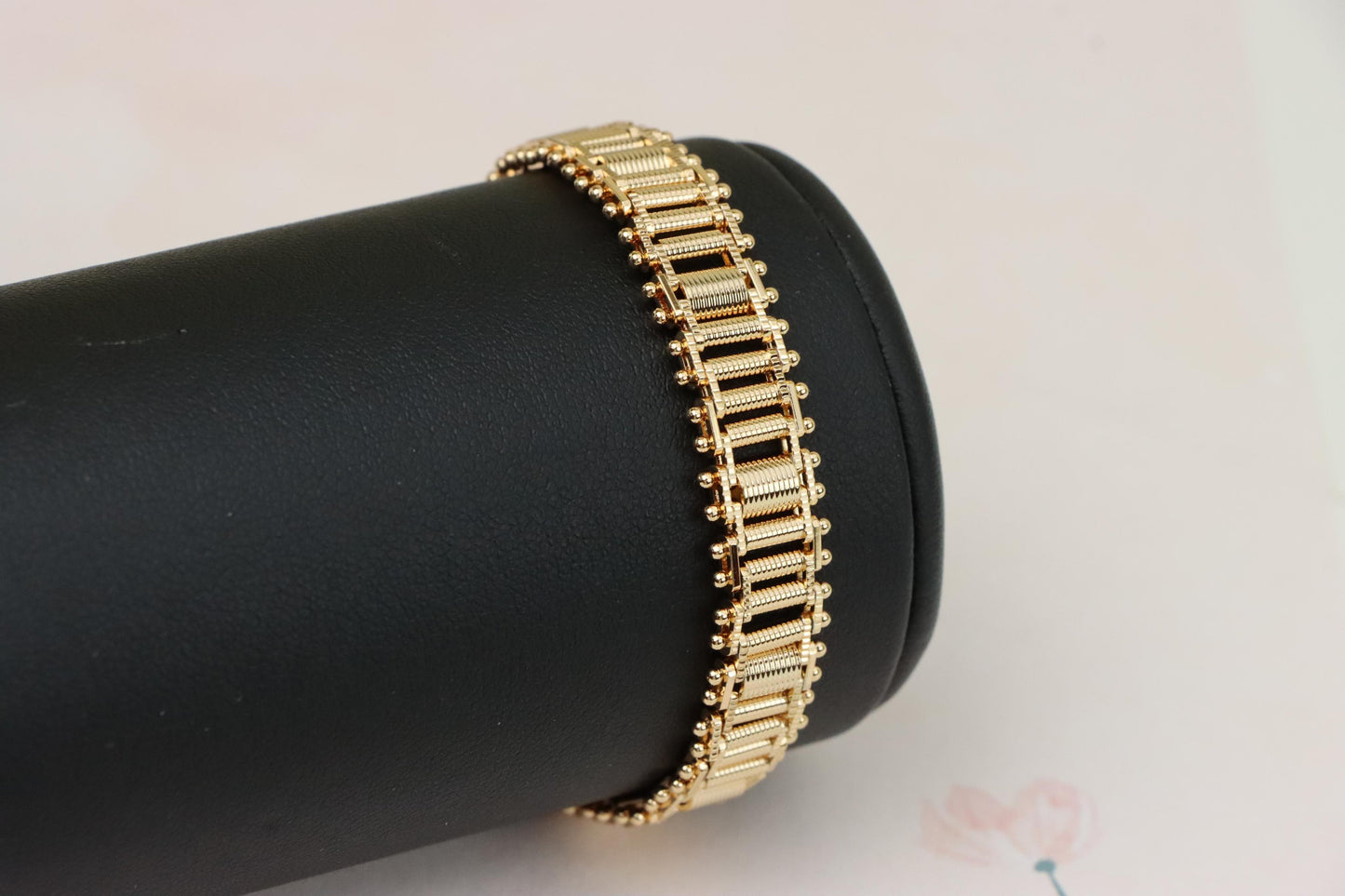 Bold Textured Rose Gold Bracelet in Brass, XPBL1000 (2100-9)