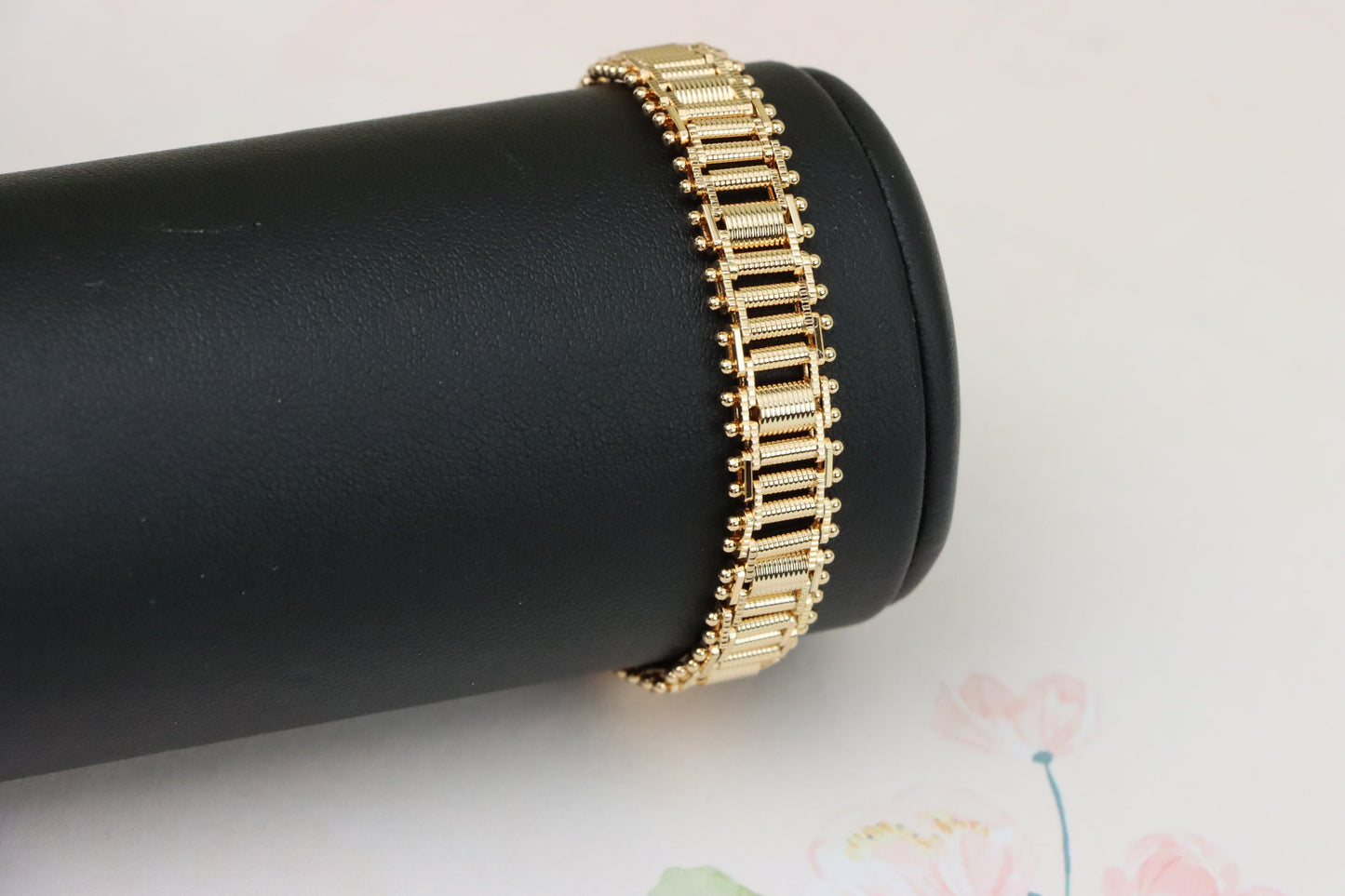 Bold Textured Rose Gold Bracelet in Brass, XPBL1000 (2100-9)