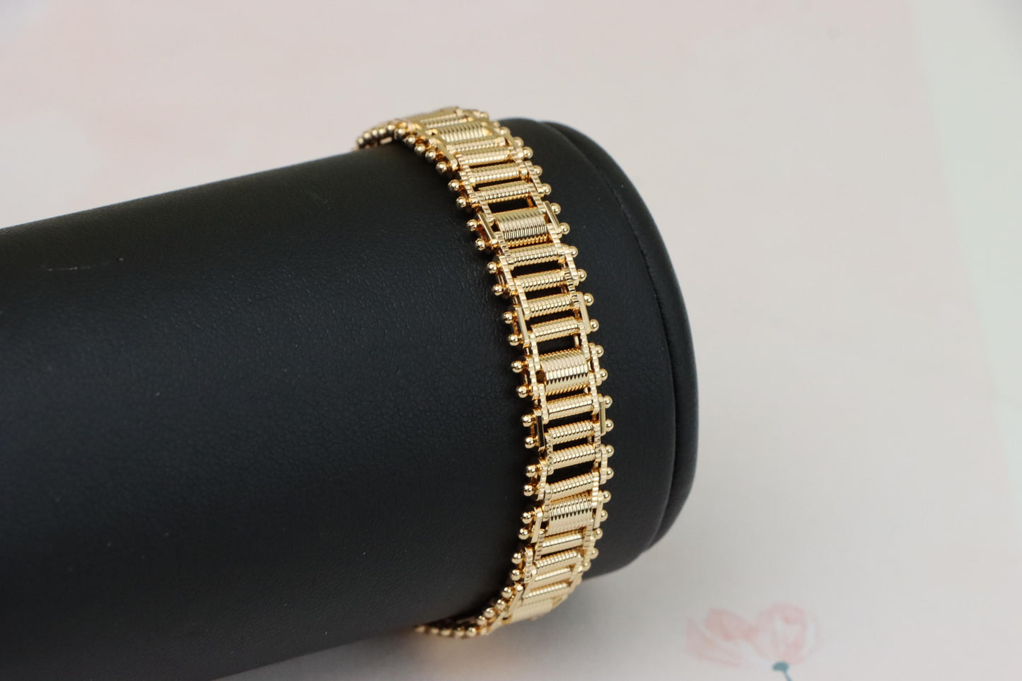Bold Textured Rose Gold Bracelet in Brass, XPBL1000 (2100-9)