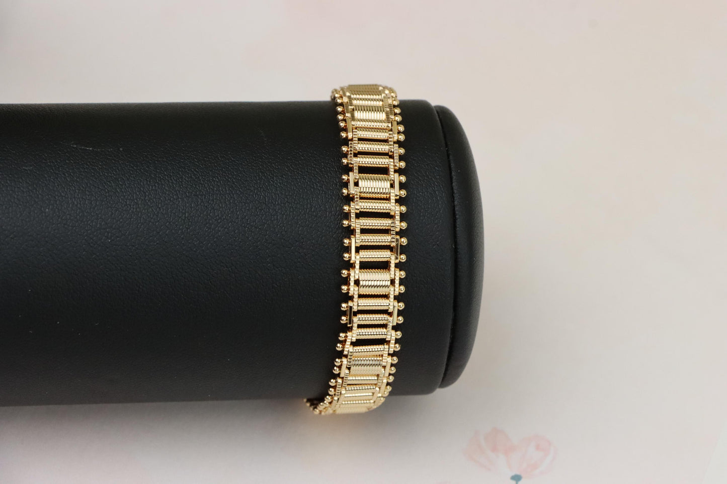 Bold Textured Rose Gold Bracelet in Brass, XPBL1000 (2100-9)