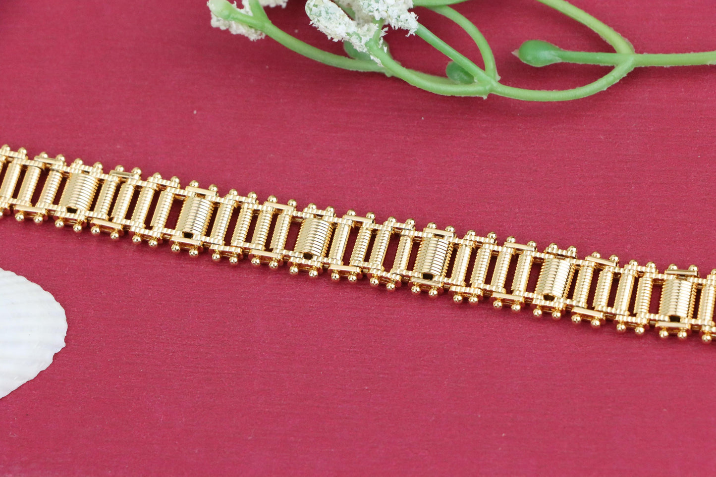 Bold Textured Rose Gold Bracelet in Brass, XPBL1000 (2100-9)
