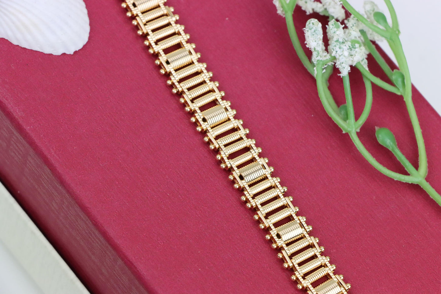 Bold Textured Rose Gold Bracelet in Brass, XPBL1000 (2100-9)