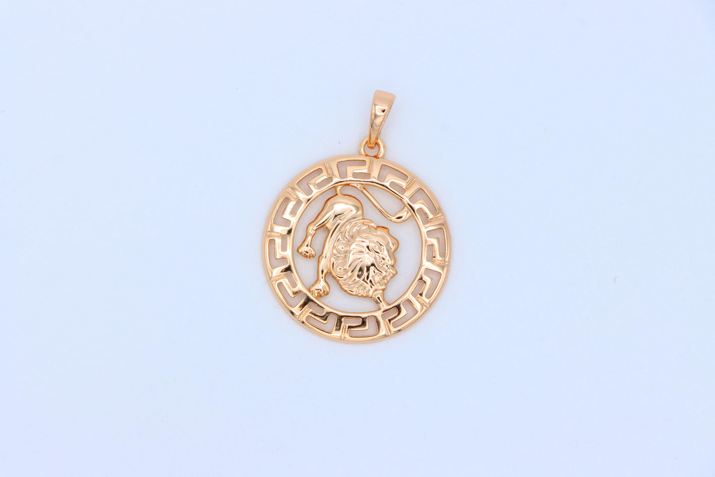 Leo Zodiac Lion Pendant in Rose Gold Finish with Intricate Detailing, XPPT1332 (2132-7)